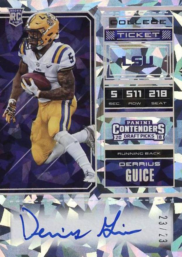 2018 Panini Contenders Draft Picks Derrius Guice #106 Football Card