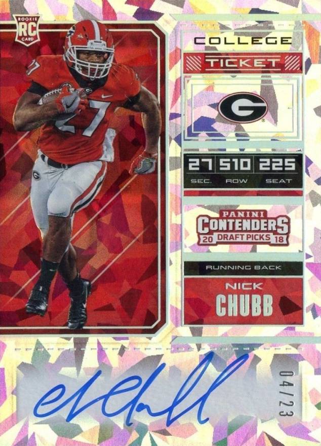 2018 Panini Contenders Draft Picks Nick Chubb #112 Football Card