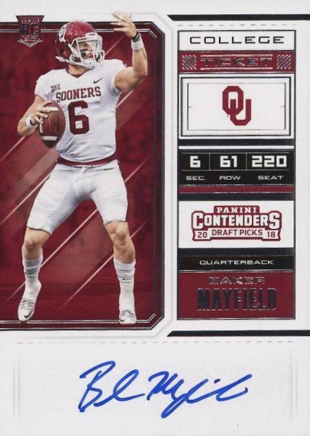 2018 Panini Contenders Draft Picks Baker Mayfield #124 Football Card