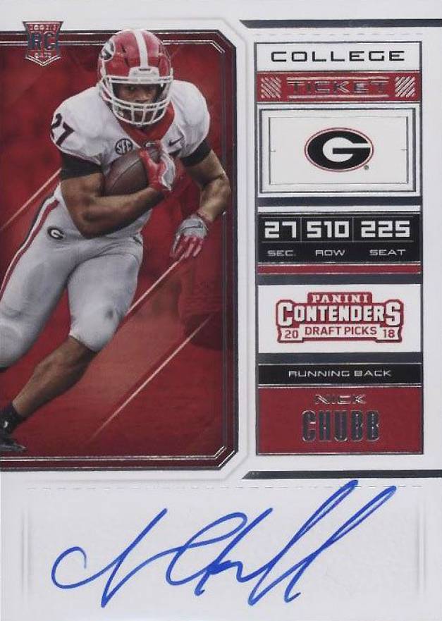 2018 Panini Contenders Draft Picks Nick Chubb #112 Football Card