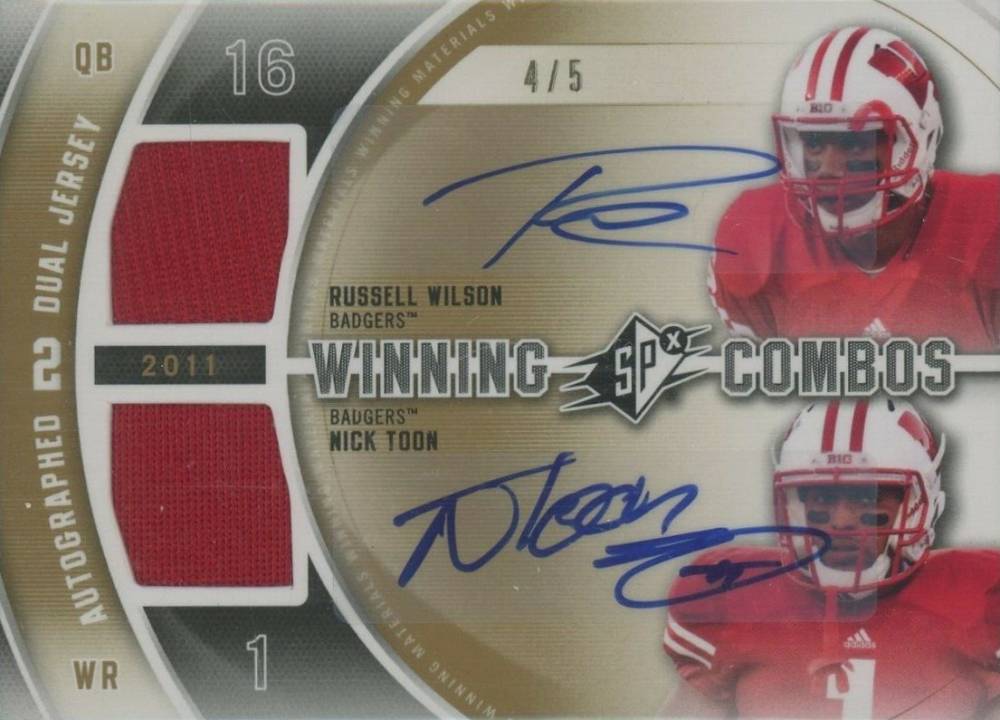 2012 SPx Winning Combos Dual Nick Toon/Russell Wilson #WM2-13 Football Card