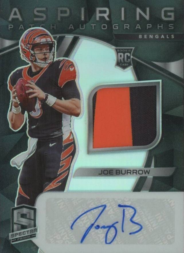 2020 Panini Spectra Aspiring Patch Autographs Joe Burrow #1 Football Card