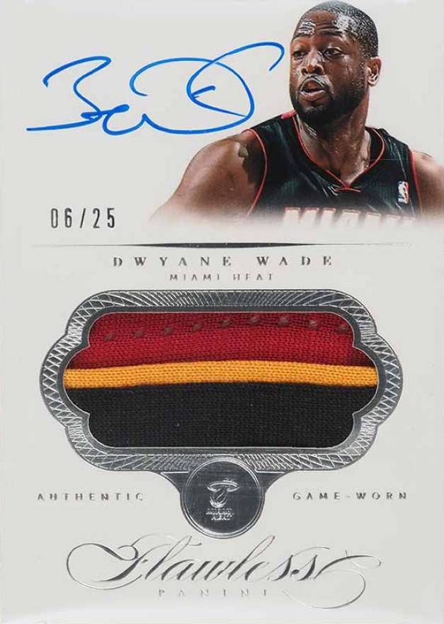 2013 Panini Flawless Patch Autograph Dwyane Wade #PA-DW Basketball Card