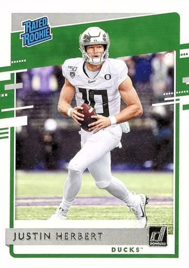 2020 Panini Chronicles Draft Picks Donruss Rated Rookies Justin Herbert #4 Football Card