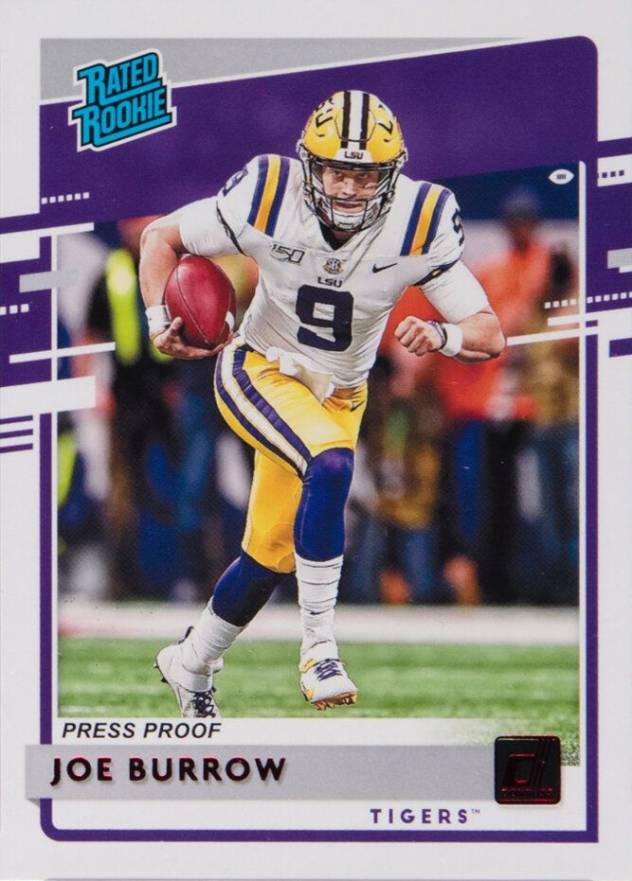 2020 Panini Chronicles Draft Picks Donruss Rated Rookies Joe Burrow #1 Football Card