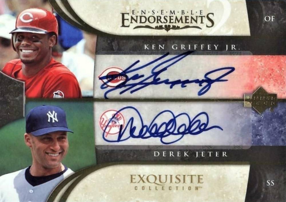 2006 Upper Deck Exquisite Collection Ensemble Endorsements 2 Derek Jeter/Ken Griffey Jr. #GJ Baseball Card