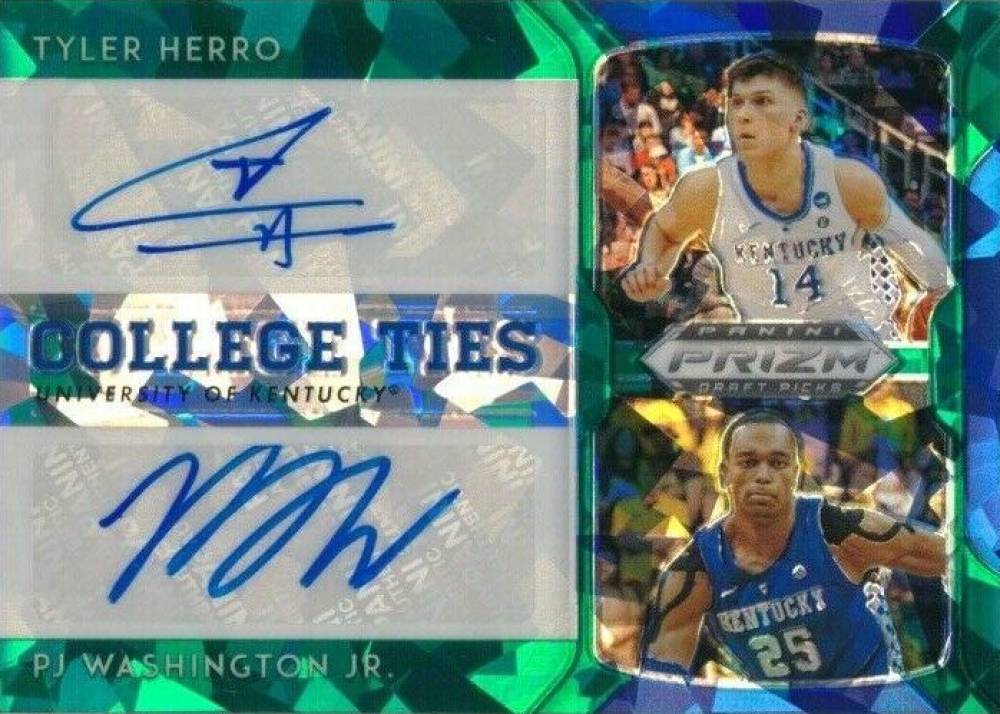 2019 Panini Prizm Draft Picks College Ties Autograph PJ Washington Jr./Tyler Herro #5 Basketball Card