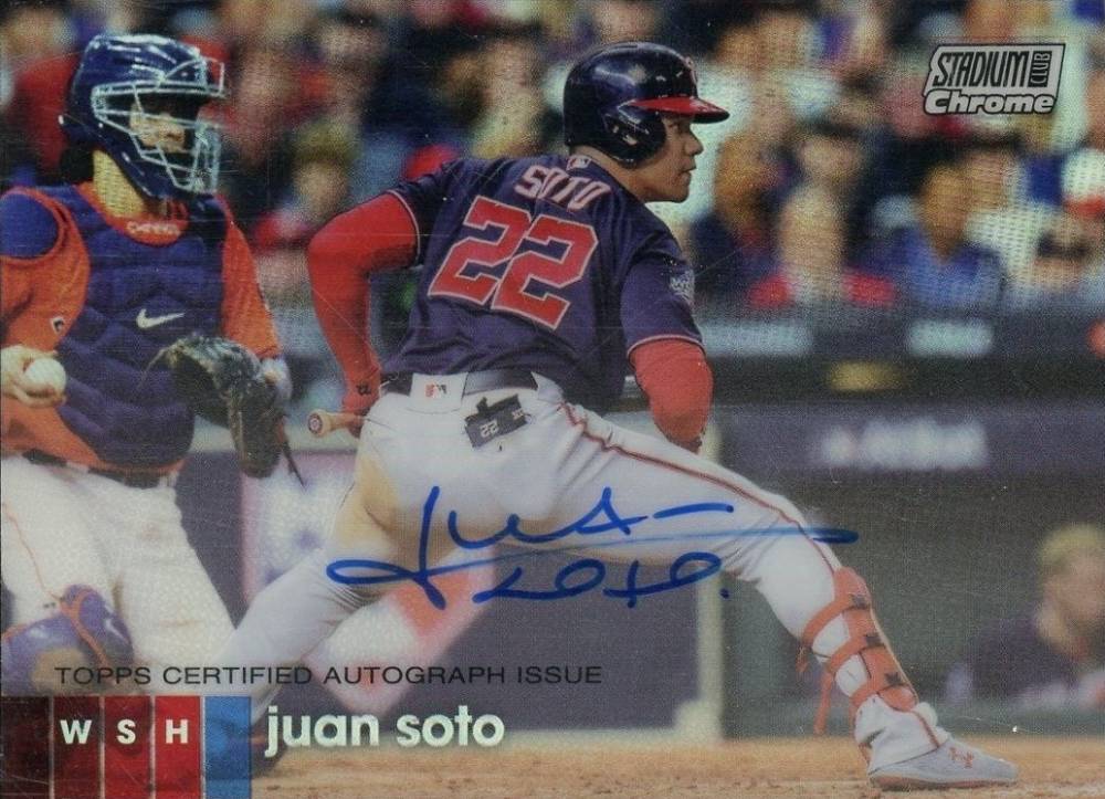 2020 Stadium Club Chrome Autographs Juan Soto #CAJS Baseball Card