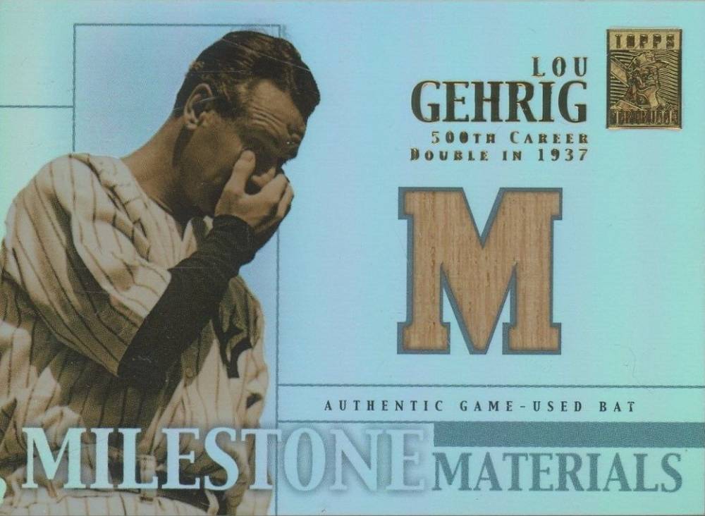 2002 Topps Tribute Milestone Materials Lou Gehrig #MIMLG Baseball Card