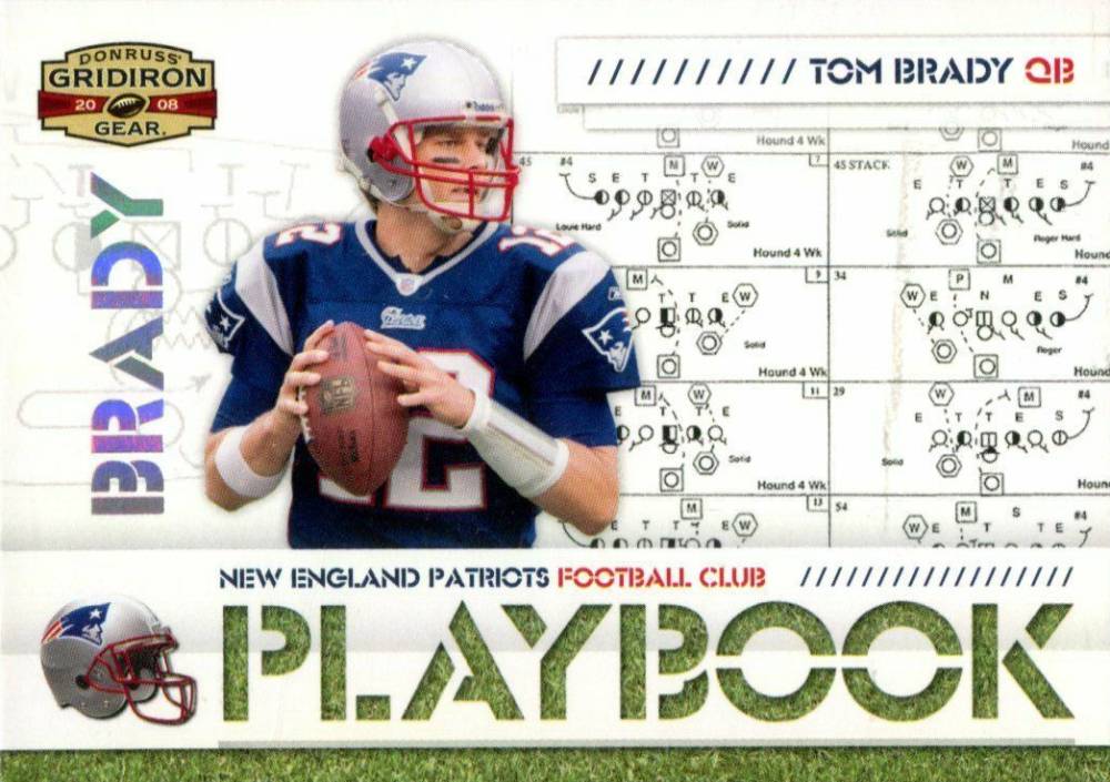 2008 Donruss Gridiron Gear Playbook Tom Brady #PL-3 Football Card