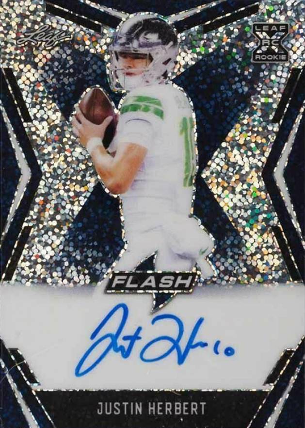 2020 Leaf Flash Autographs Justin Herbert #BAJH2 Football Card