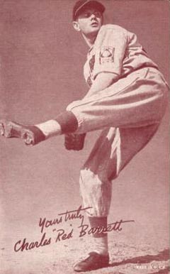 1939 Exhibits Salutation Charles "Red" Barrett # Baseball Card