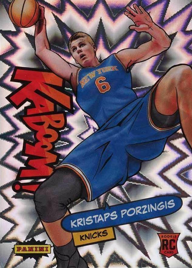 2015 Panini Excalibur Kaboom Kristaps Porzingis #18 Basketball Card