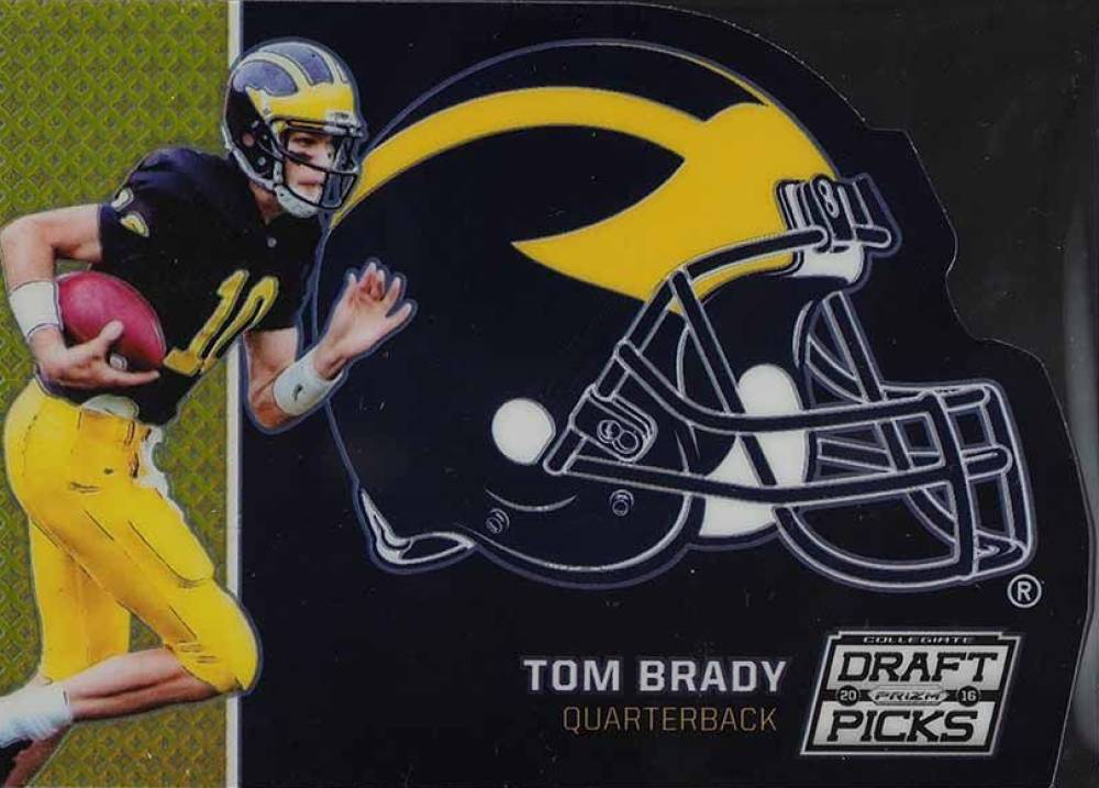 2016 Panini Prizm Collegiate Draft Picks Helmet Die-Cuts Tom Brady #39 Football Card