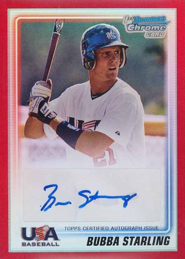 2010 Bowman Chrome 18U USA Baseball Autograph Bubba Starling #USABS Baseball Card