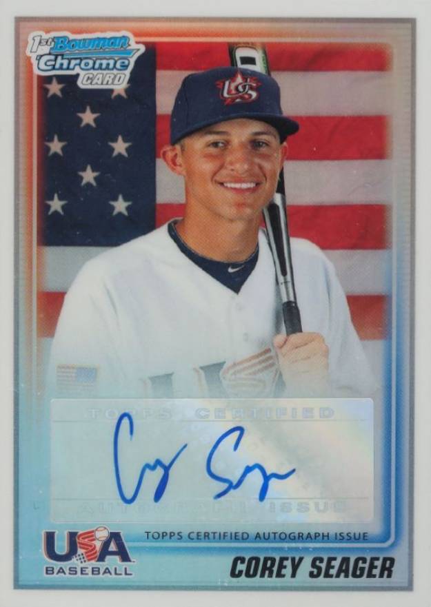 2010 Bowman Chrome 18U USA Baseball Autograph Corey Seager #18 Baseball Card