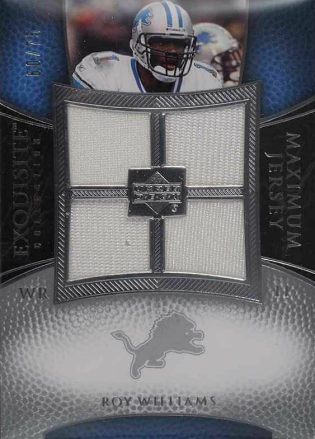 2007 Upper Deck Exquisite Collection Maximum Jersey  Roy Williams #RW Football Card