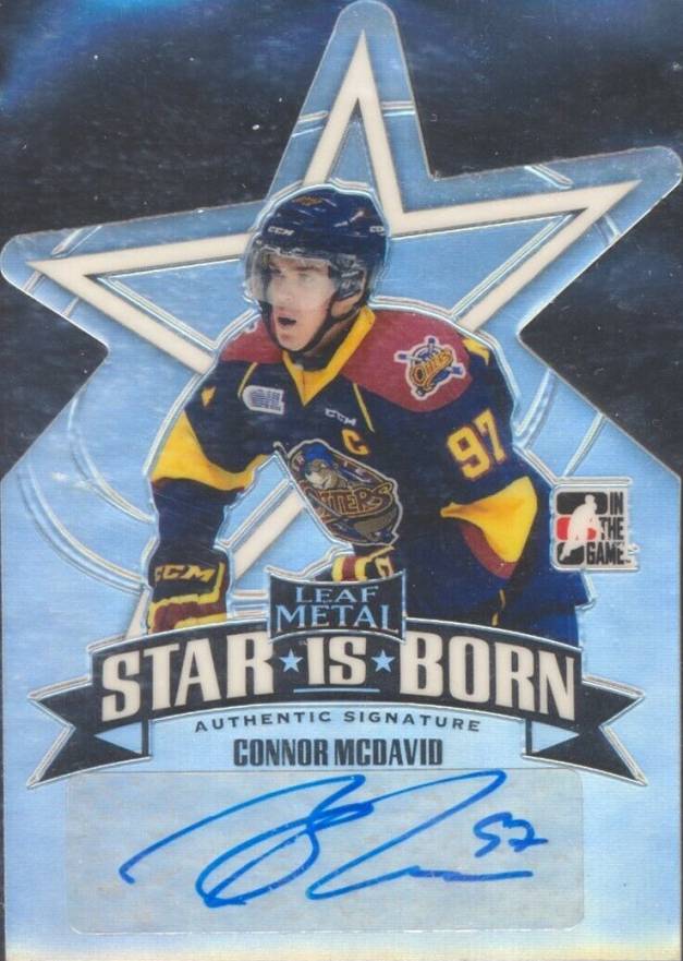 2014 ITG Leaf Metal A Star Is Born Die-Cut Autograph Connor McDavid #CMD Hockey Card