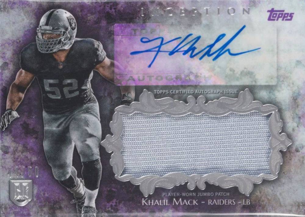 2014 Topps Inception Rookie Jumbo Patch Autographs Khalil Mack #KM Football Card