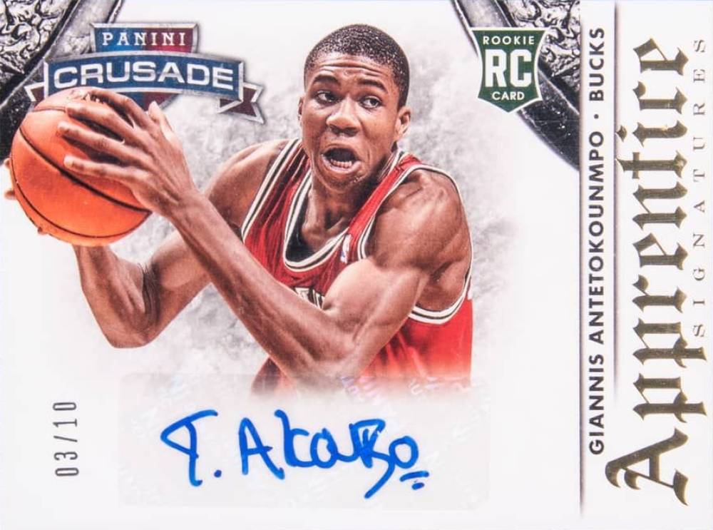 2013 Panini Crusade Apprentice Signatures Giannis Antetokounmpo #24 Basketball Card