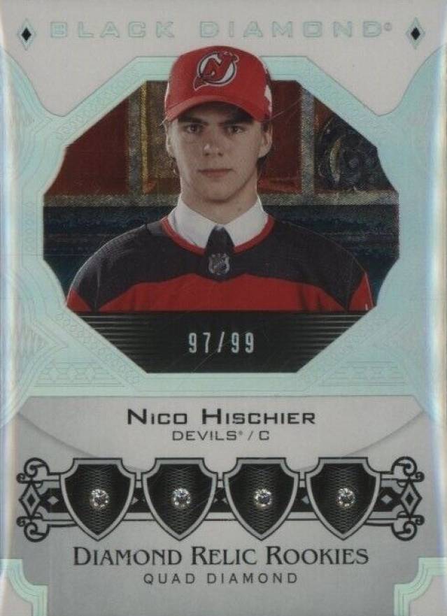 2017 Upper Deck Black Diamond Diamond Relic Rookies Nico Hischier #BDRNH Hockey Card