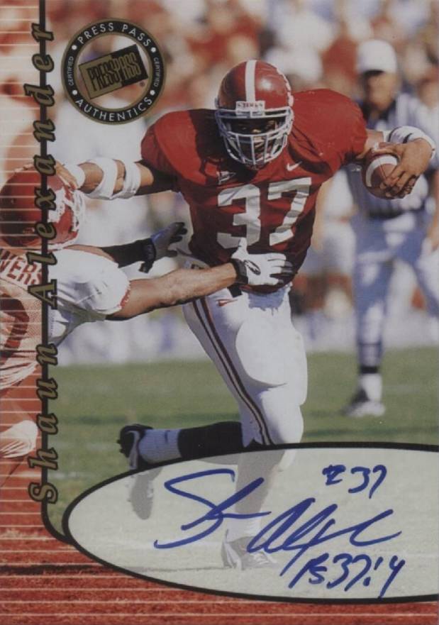 2000 Press Pass Autograph Shaun Alexander # Football Card