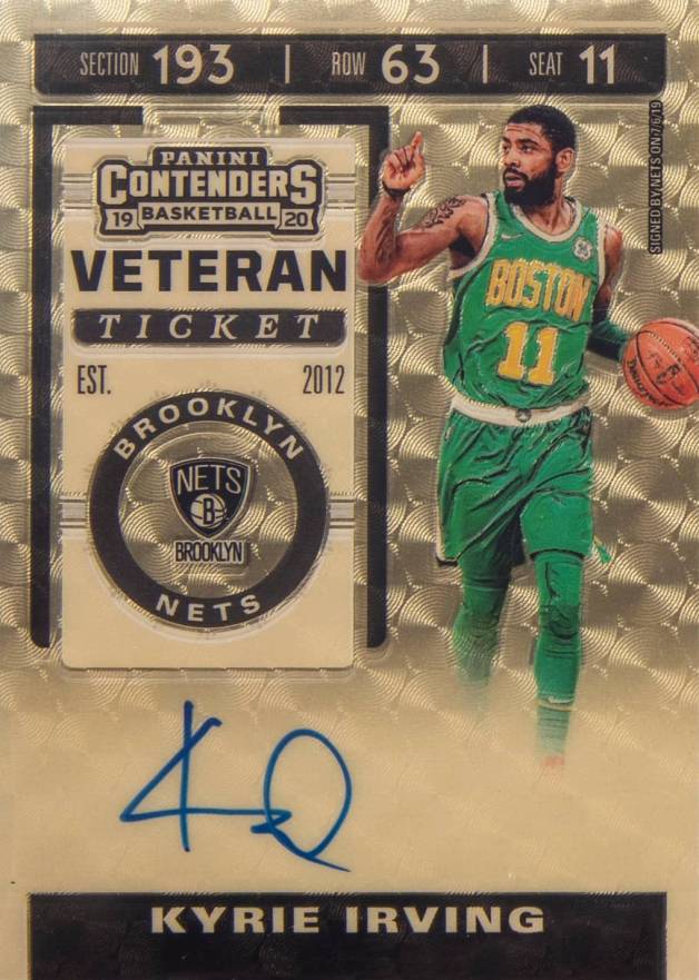 2019 Panini Contenders Veteran Ticket Autograph Kyrie Irving #KIV Basketball Card