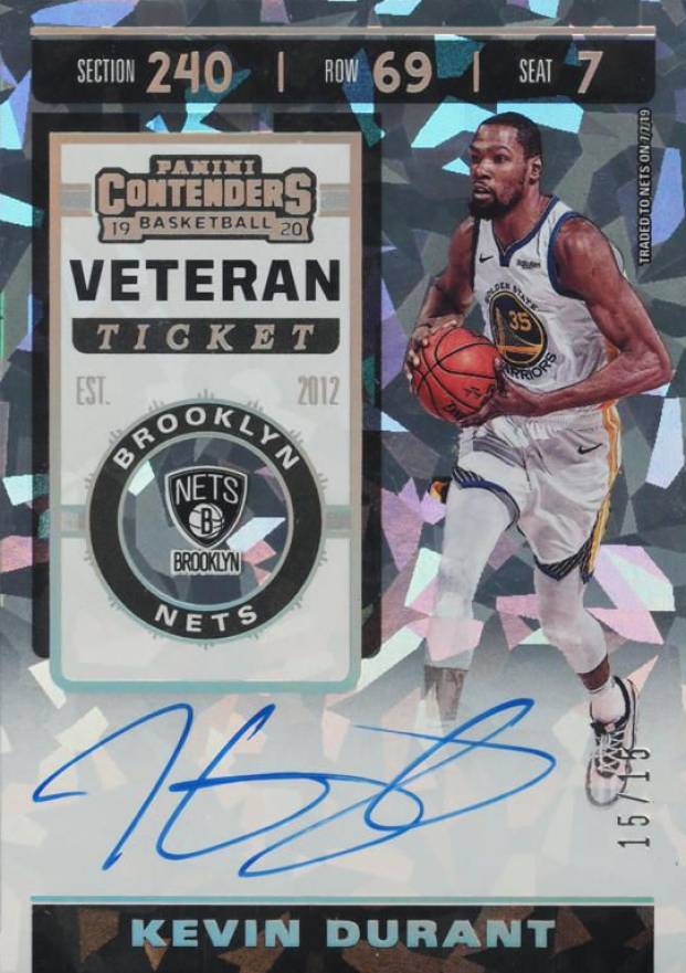 2019 Panini Contenders Veteran Ticket Autograph Kevin Durant #KDR Basketball Card