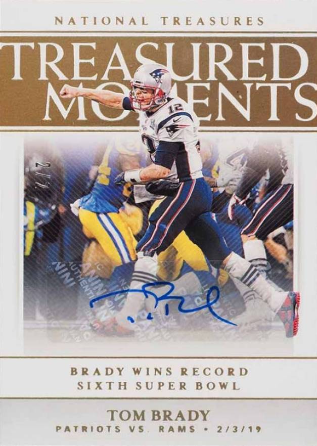 2019 Panini National Treasures Treasured Moments Tom Brady #15 Football Card