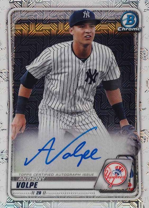 2020 Bowman Chrome Mega Box Autographs Anthony Volpe #BMAAVO Baseball Card