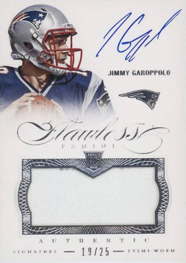 2014 Panini Flawless Rookie Patches Autograph Jimmy Garoppolo #17 Football Card