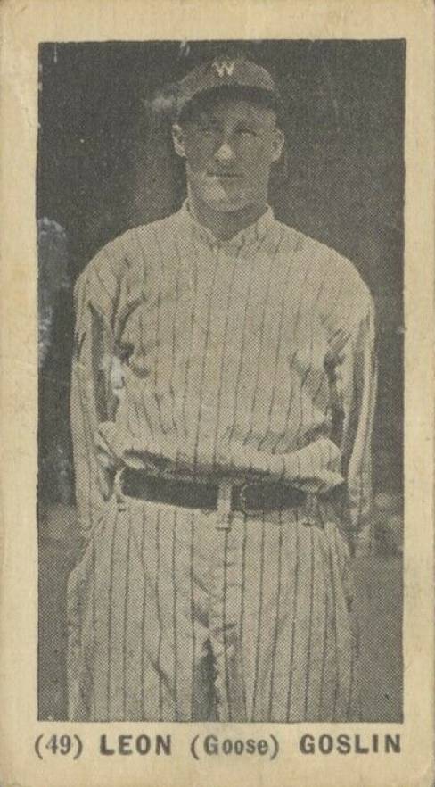 1928 Tharp's Ice Cream Leon Goslin #49 Baseball Card