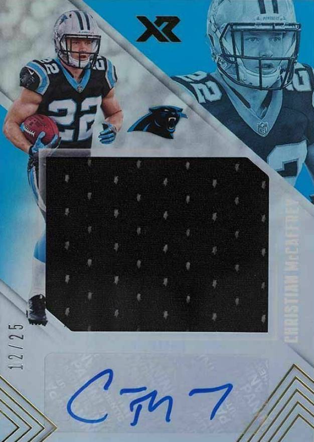 2017 Panini XR Rookie Jumbo Swatch Autograph Christian McCaffrey #CM Football Card