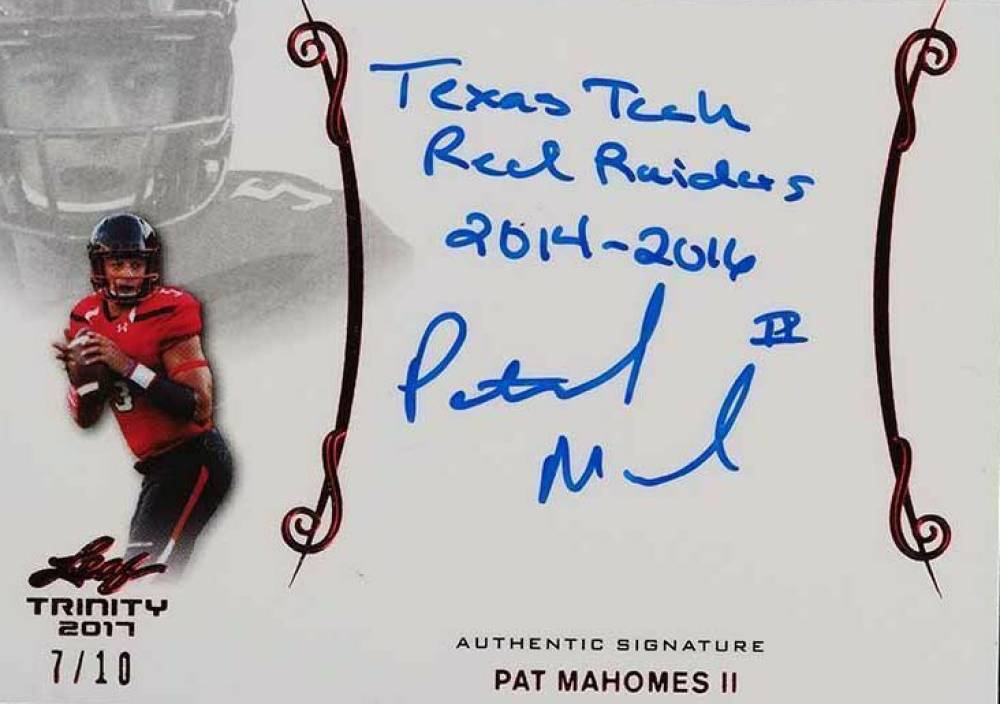 2017 Leaf Trinity Signatures Spectrum Patrick Mahomes II #A-PM1 Football Card