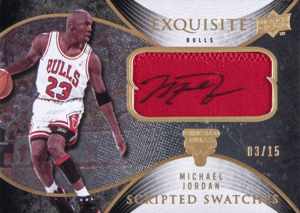 2007 Upper Deck Exquisite Collection Scripted Swatches Michael Jordan #SS-MJ Basketball Card