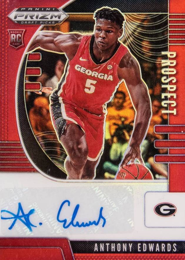 2020 Panini Prizm Draft Picks Prospects Autograph Anthony Edwards #PAAE Basketball Card