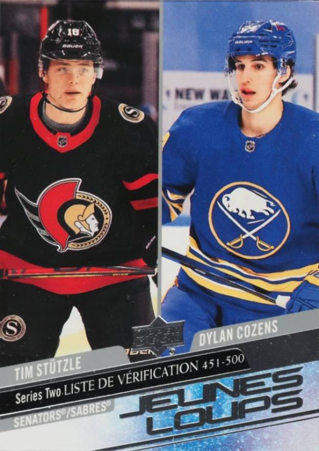 2020 Upper Deck Dylan Cozens/Tim Stutzle #500 Hockey Card