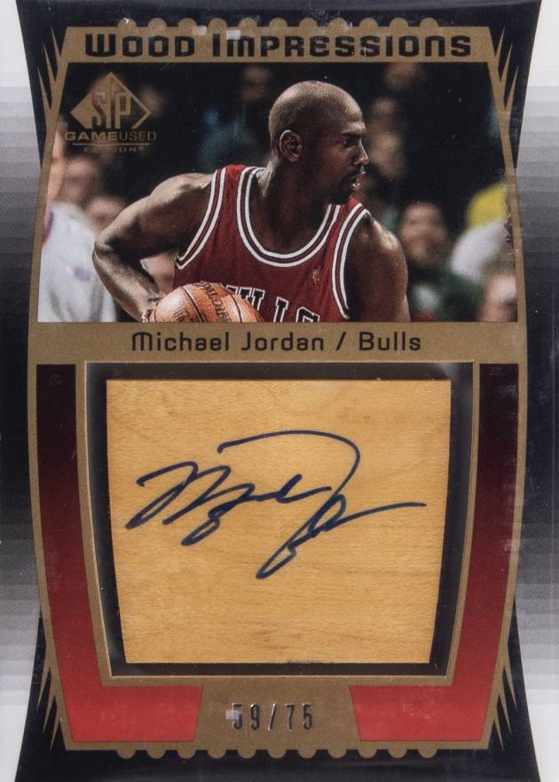 2004 SP Game Used Wood Impressions Autographs Michael Jordan #WI-MJ Basketball Card