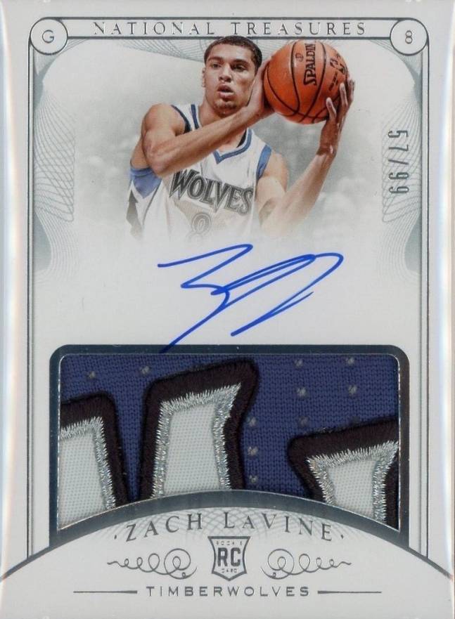 2014 National Treasures Zach LaVine #112 Basketball Card