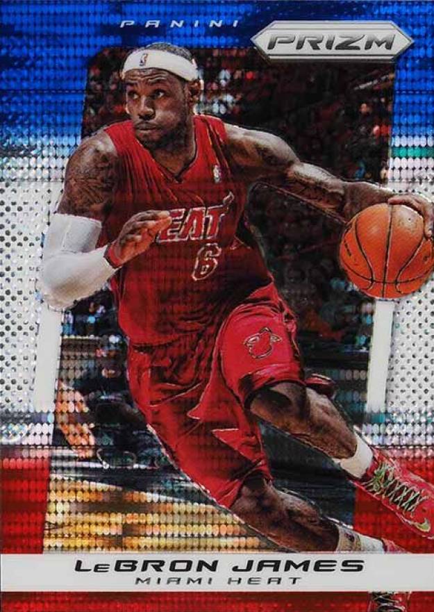 2013 Panini Prizm Monster Box Red White & Blue Prizm LeBron James #19 Basketball Card