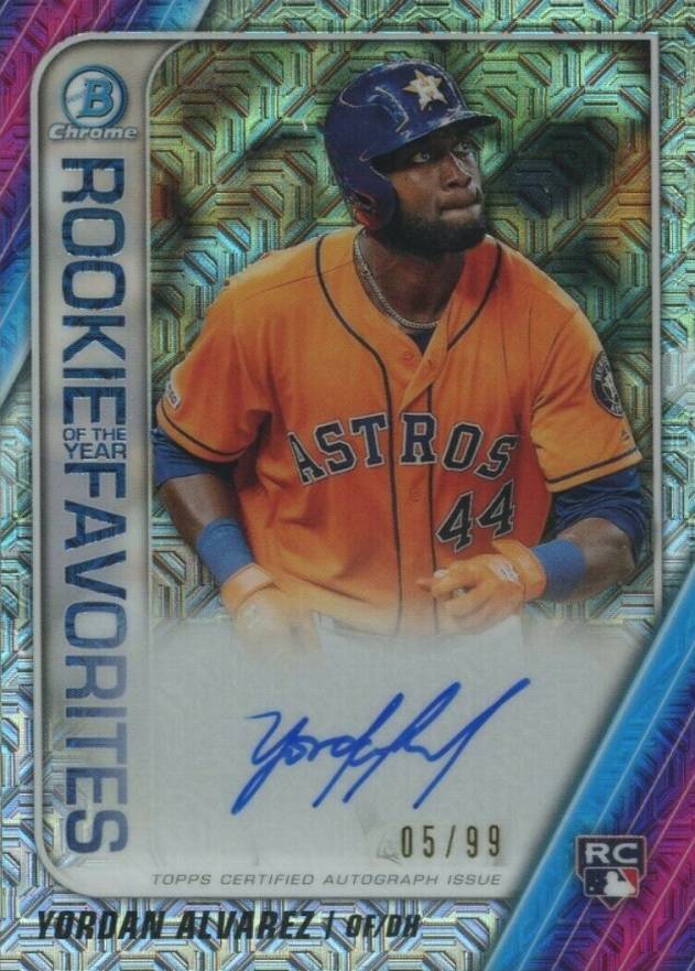 2020 Bowman Chrome Mega Box Rookie of the Year Favorites Autograph Yordan Alvarez #YA Baseball Card