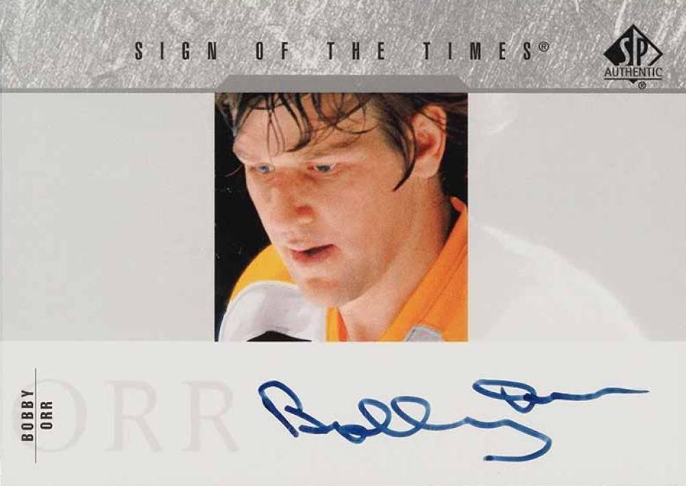 2003 SP Authentic Sign of the Times Bobby Orr #BO Hockey Card