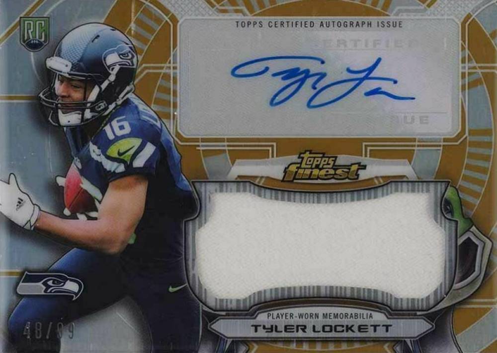 2015 Finest Autograph Jumbo Relic Refractor Tyler Lockett #TL Football Card