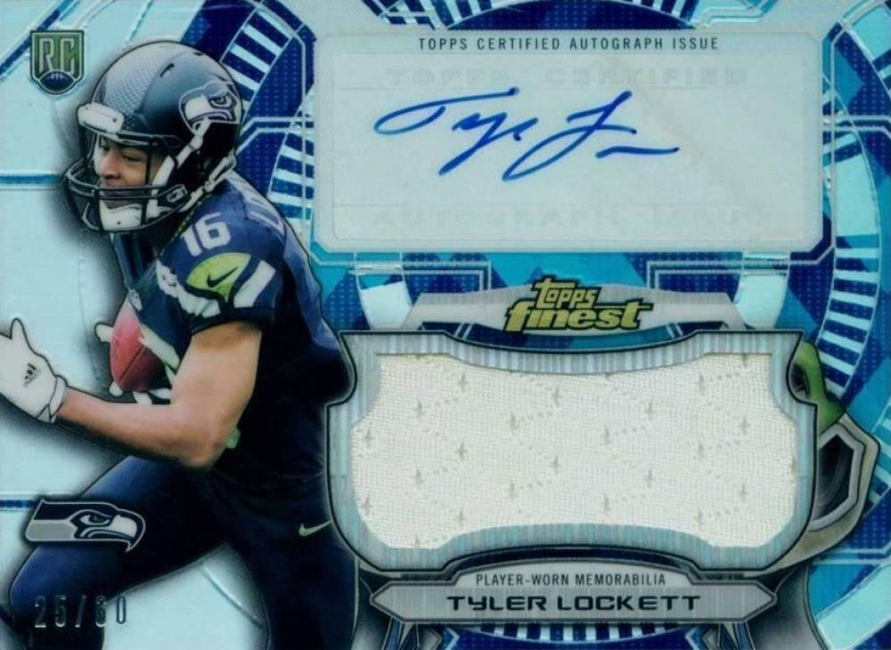 2015 Finest Autograph Jumbo Relic Refractor Tyler Lockett #TL Football Card