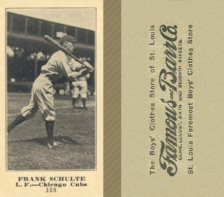 1916 Famous & Barr Co. Frank Schulte #158 Baseball Card