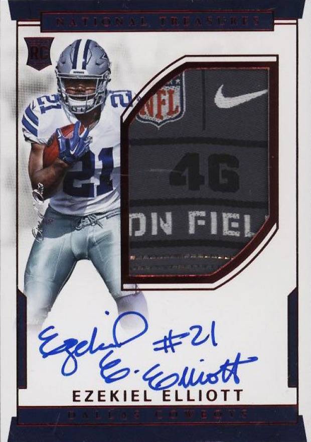 2016 Panini National Treasures Ezekiel Elliott #104 Football Card