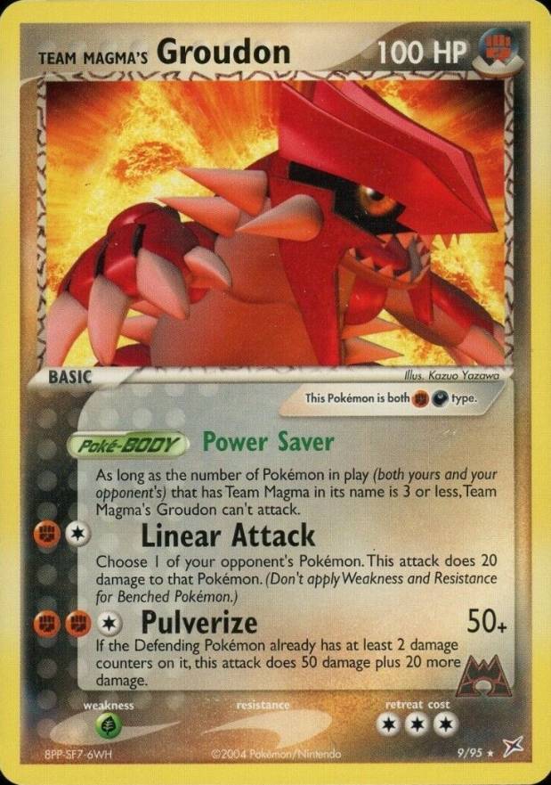 2004 Pokemon EX Team Magma vs. Team Aqua Team Magma's Groudon #9 TCG Card