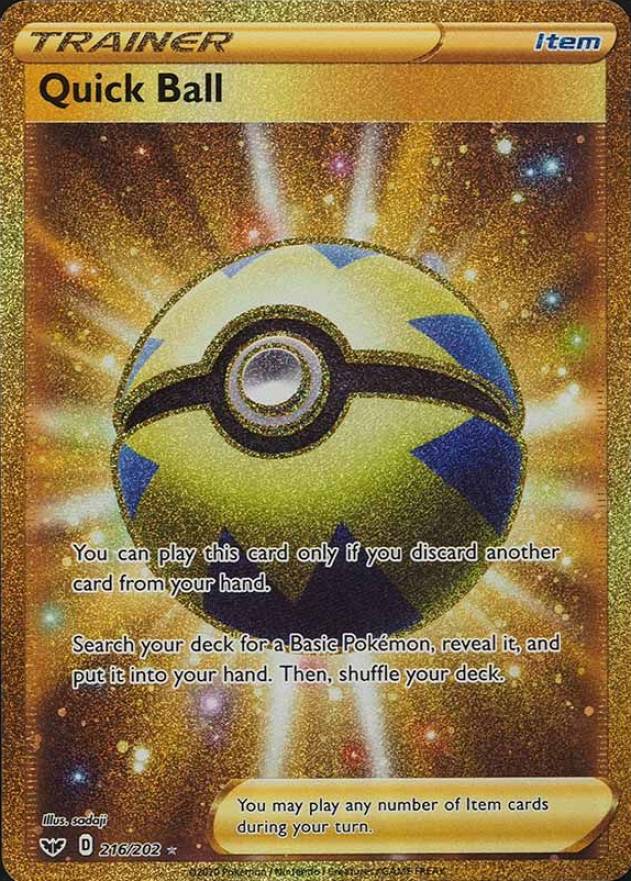 2020 Pokemon Sword & Shield Full Art/Quick Ball #216 TCG Card