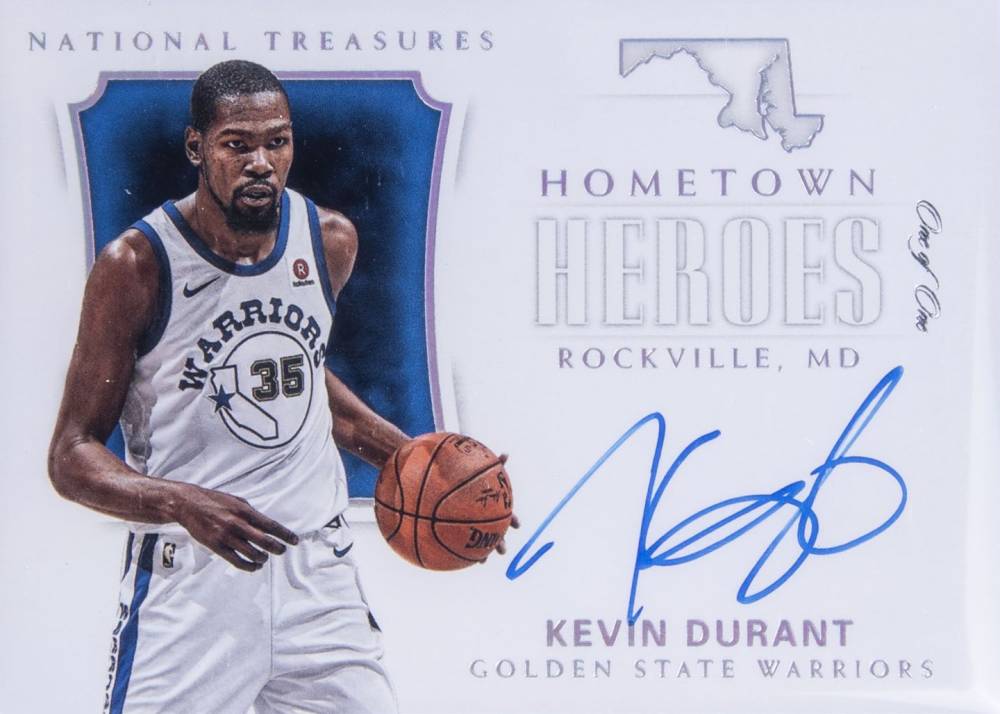 2017 National Treasures Hometown Heroes Autographs Kevin Durant #KDR Basketball Card