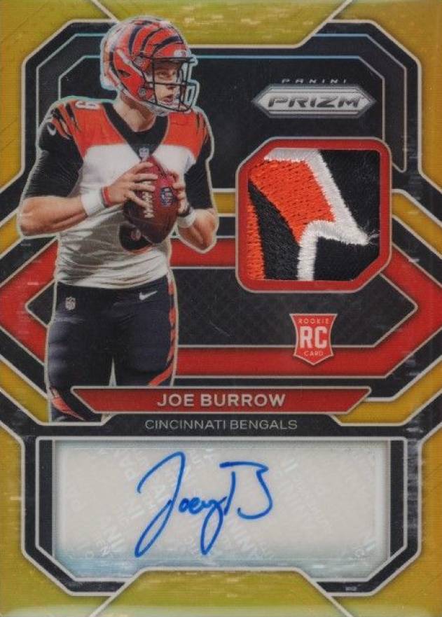 2020 Panini Prizm Rookie Patch Autographs Joe Burrow #1 Football Card